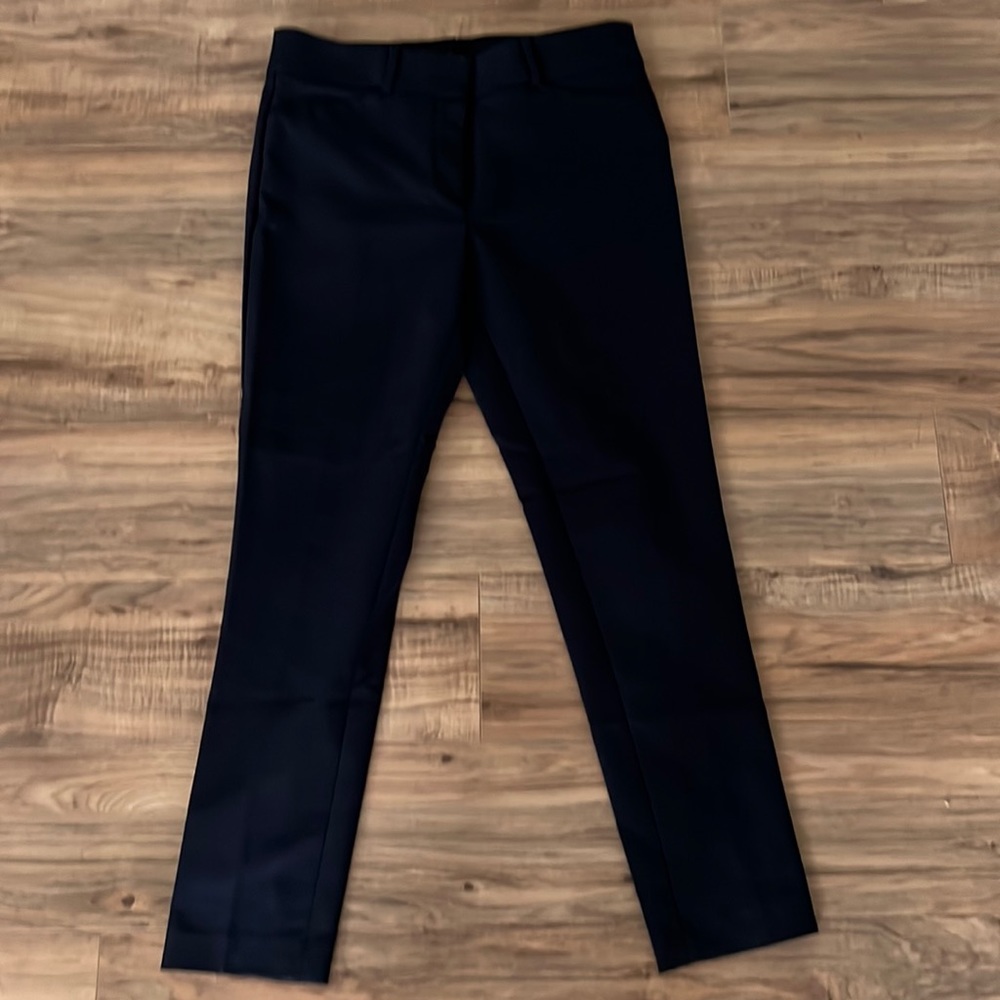 Loft Marisa Skinny Ankle Length Fitted Cropped Dress Pants Navy Size 6